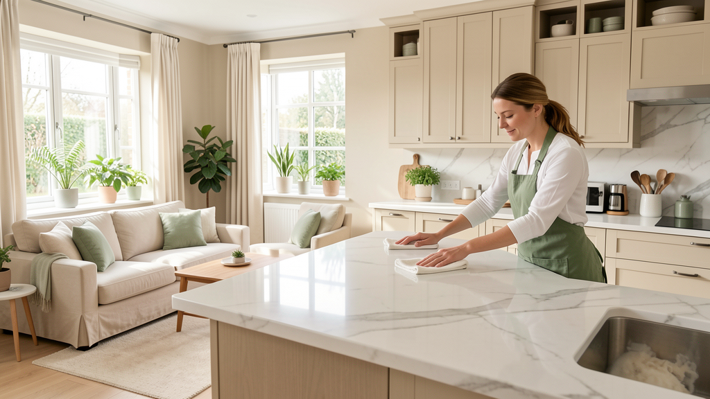 Clean, bright, organized home with professional cleaner